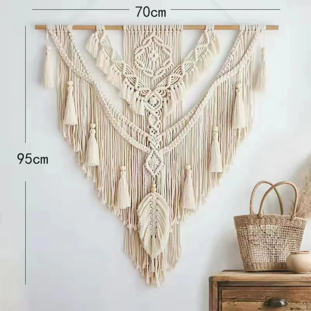 

Nordic Style Wall Hanging Macrame Tapestry Cotton Boho Home Decor Bedroom Wall Decoration Tapries Bohemian Hotel Woven Art