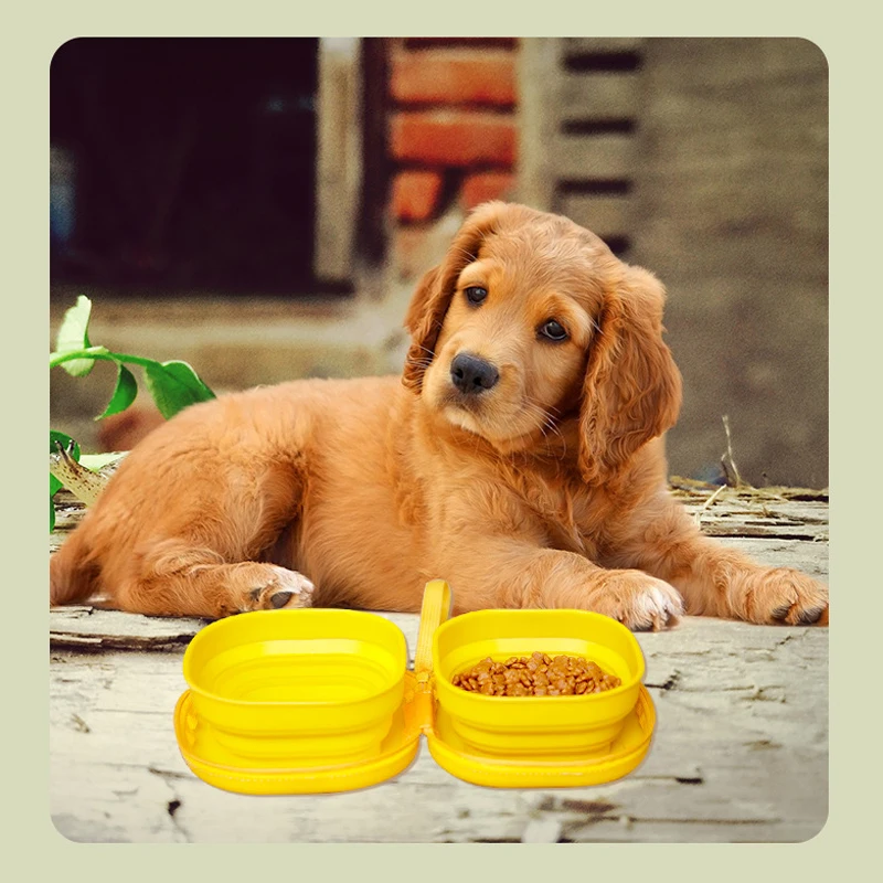 Сопутствующая чаша для домашних животных уличная силиконовая складная