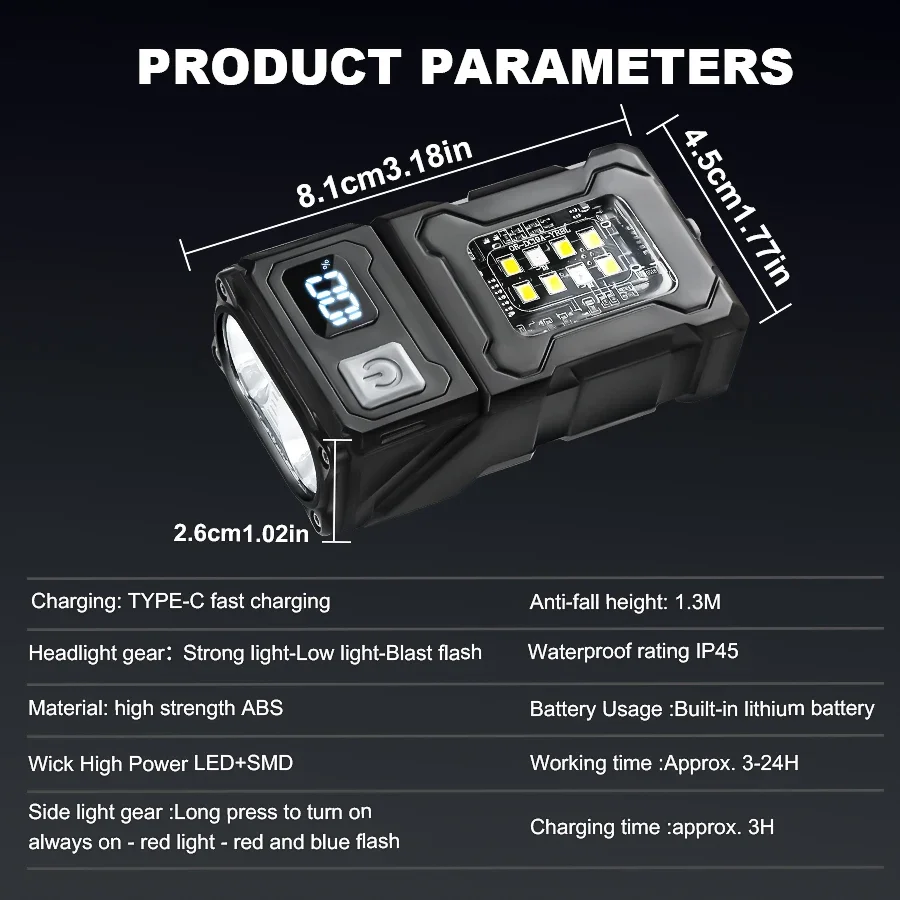 Светодиодный мини-фонарик двойная яркая портативная экстренная лампа для