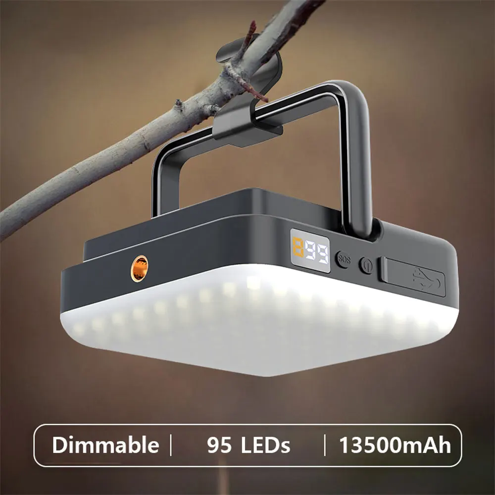 

Портативный Перезаряжаемый фонарь для кемпинга на 13500 мА · ч, фонарь для кемпинга на открытом воздухе, магнитный аварийный светильник, подве...