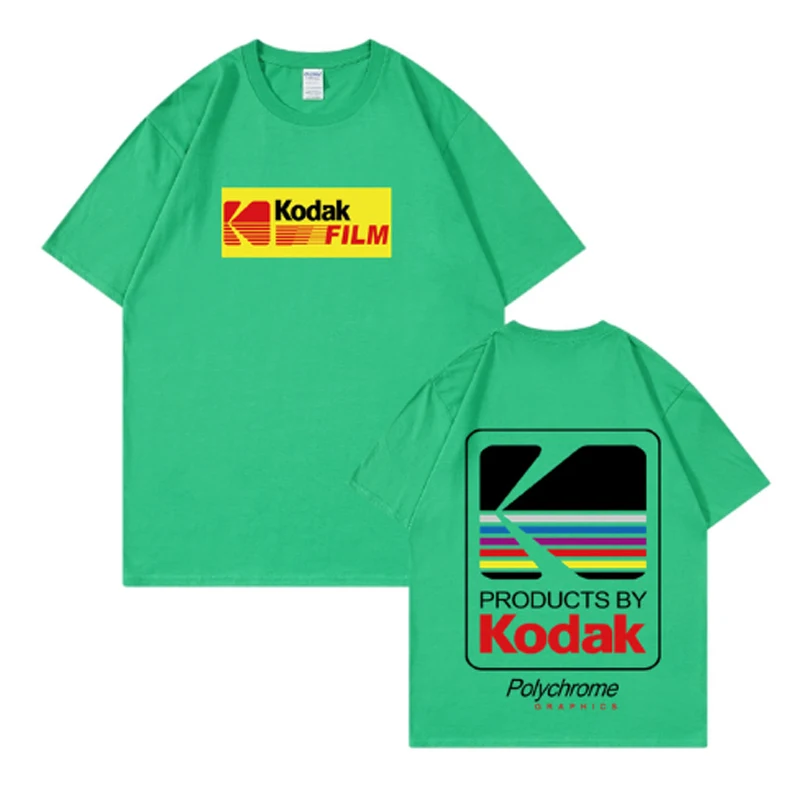 

Korea Retro Men Women Wild Kodak Letter Print T-shirts Cotton Oversized T Shirt INS Summer Short-sleeve KODAK Tops Free Shipping