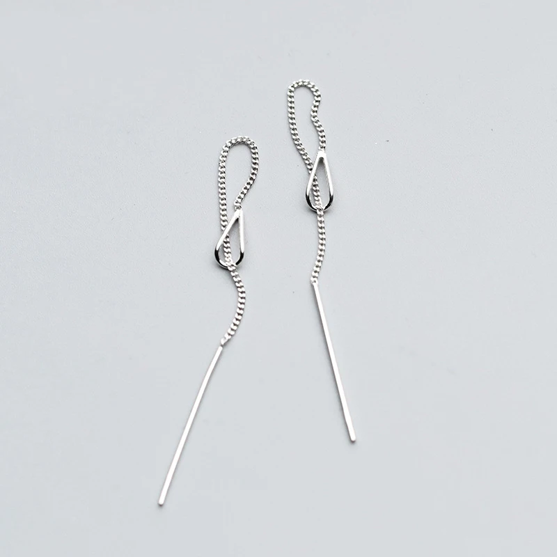

New Arrival 925 Sterling Silver Spring Collection Oval Waterdrop Long Chain Drop Earrings for Women Girls Jewelry for Women