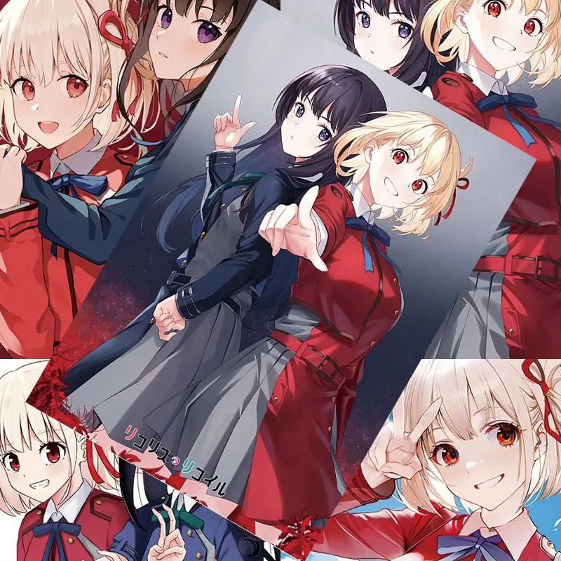 Аниме Lycoris отдача постер HD наклейка милые Канцтовары Детские наклейки nishikier Chisato