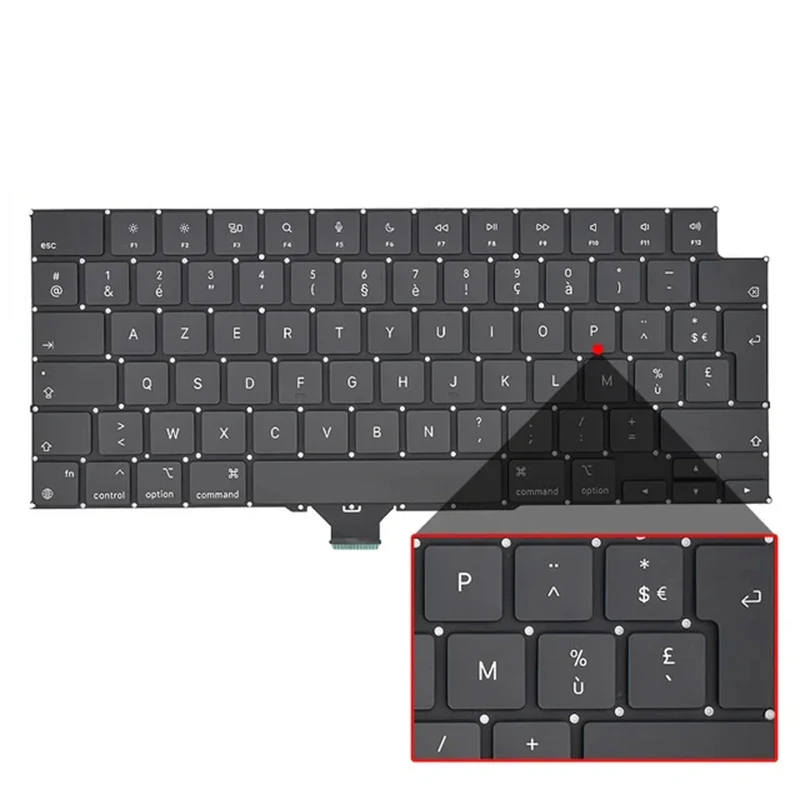 Клавиатура AZERTY для Macbook Pro M1 Pro/Max Retina 14 дюймов 16 A2442 A2485 сменная фРАНЦУЗКА ноутбука