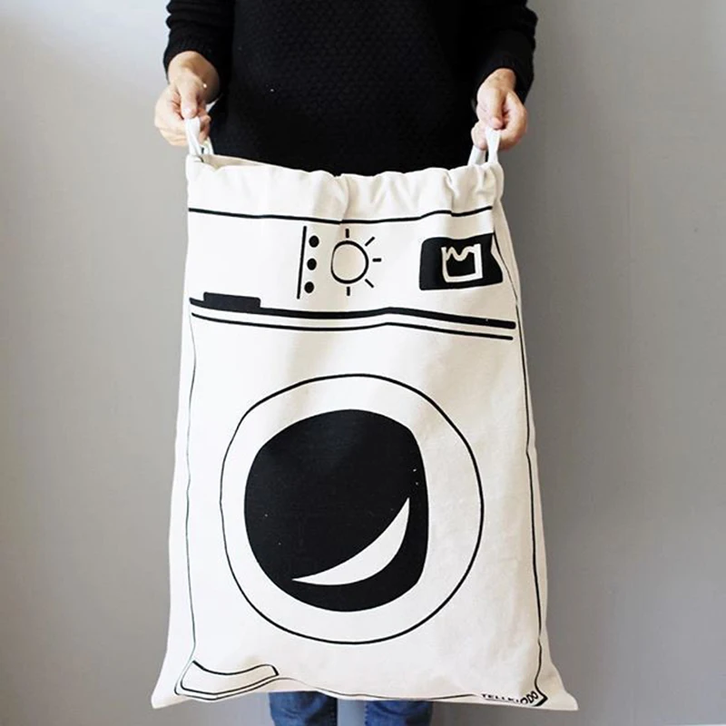 

Shoes Toys Storage Bags Large Clothes Cotton Canvas Laundry Drawstring Bag Household Pouch Bag Home Storage Organizer