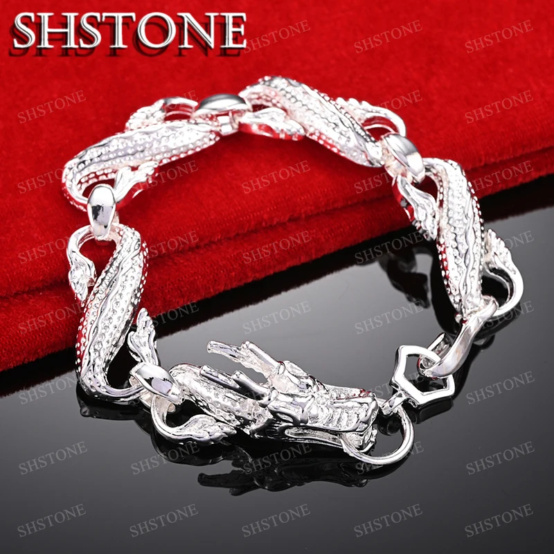 SHSTONE 18K золотистый браслет с драконом для женщин и мужчин модные очаровательные