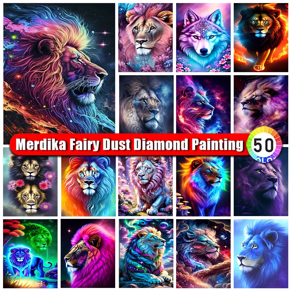 Merdika сказочная пыль Алмазная Живопись Красочные животные мозаика домашний декор