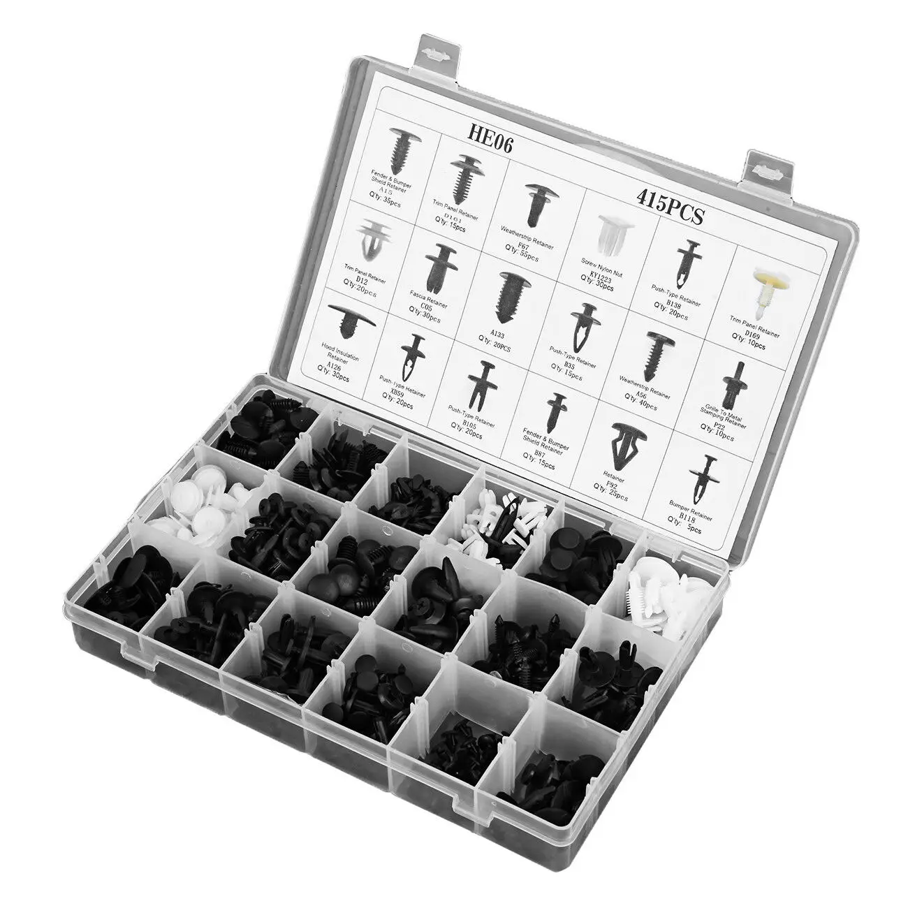 

415 PCS Size 18 Car Vehicle Retainer Clips & Plastic Fasteners Kit