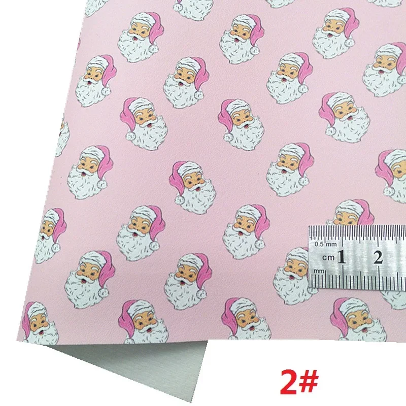 Розовая массивная блестящая кожа с сердцами снежинками принтом Санта-Клауса