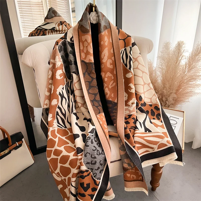 

Winter Design Pashmina Blanket Cashmere Scarf for Women Warm Thick Shawls and Wraps Poncho Female Bufanda Echarpe Tassel Muffler