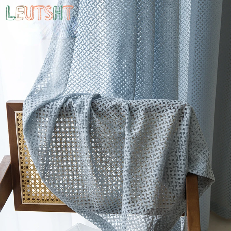 

Modern Curtains for Living Dining Room Bedroom Thickening Simple Solid Color Window Screen Sheer Curtains Tulle Custom Made