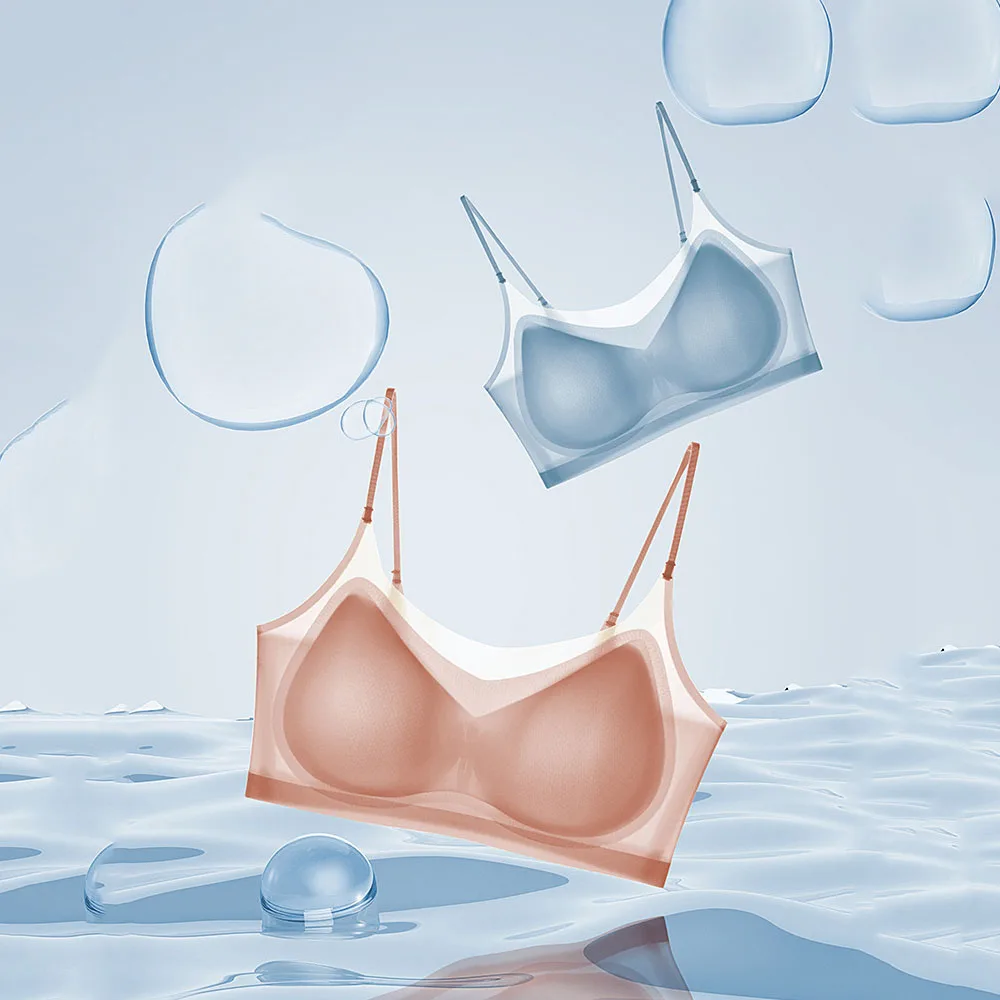 

Sexy Urtal Thin Bra French Style Push Up Underwear Soutien Gorge Ice Silk Intimate Beauty Back Bralette Seamless Padded Lingerie