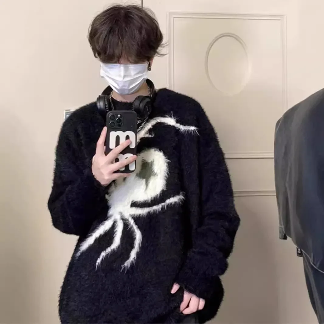 Свитер Паук мужской и женский новый осенне-зимний уличный свитер в американском