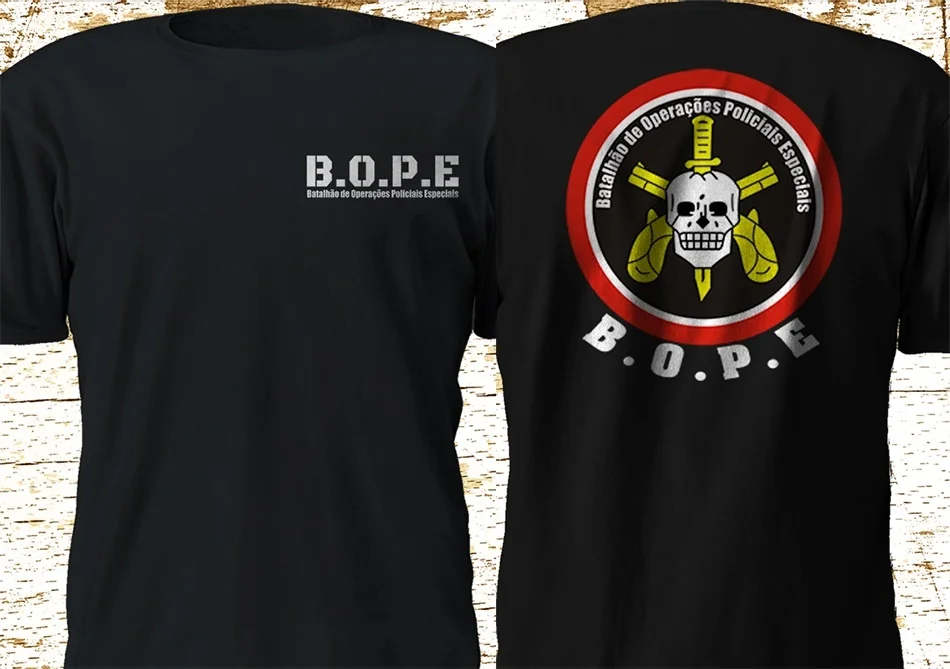 

New Bope Brazil Batal Hao De Operacoes Policiais Especily Special Police Men Funny Cotton Top Tees Short Sleeve Shirt harajuku