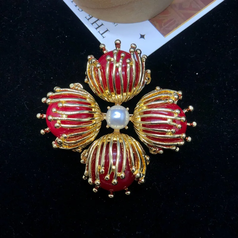 Роскошные готовые модные булавки нишевые роскошные тычинки полый дизайн