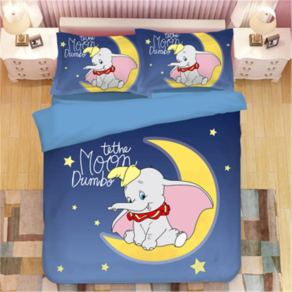 

Disney Dumbo Lovely Soft Adult kids Bedding Set Girls Duvet Cover Cartoon Pattern Full Queen Twin Bedclothes Christmas Gifts