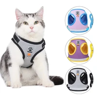 pet vest cats harmess leash set puppy training walking straps for small cats dogs reflective safety dog chest strap pug bulldog