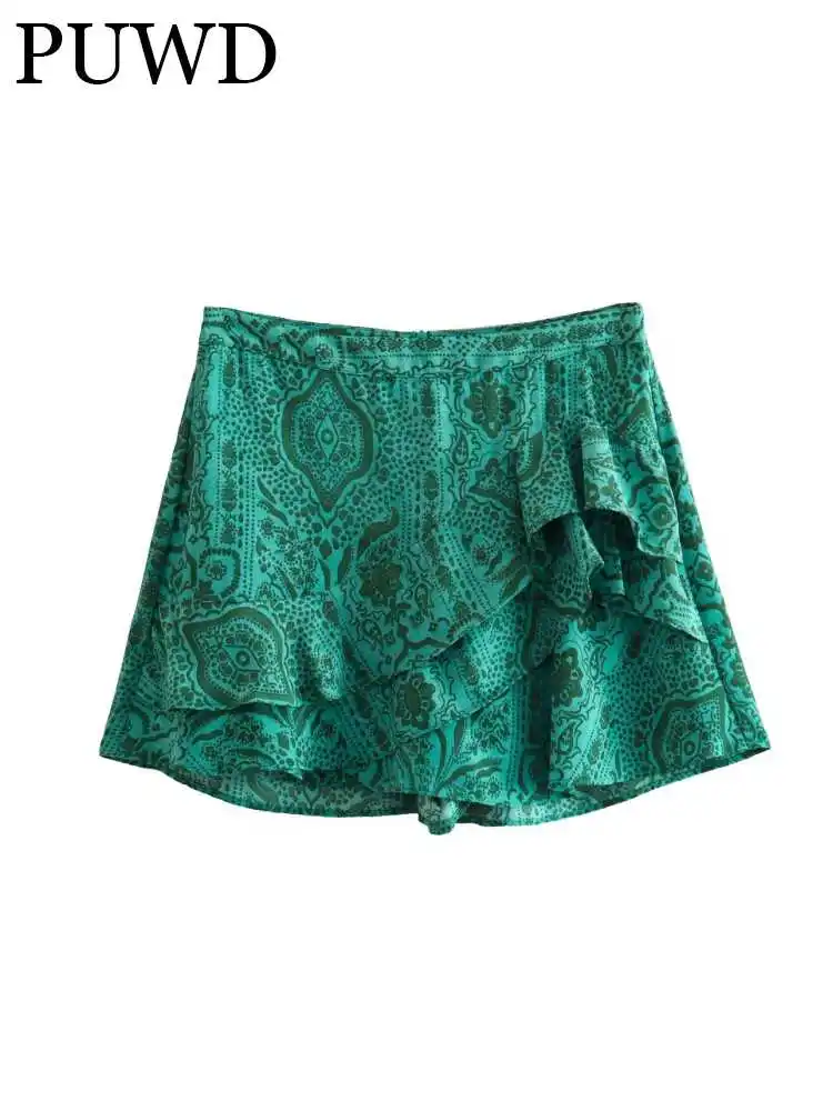 

Женская юбка с цветочным принтом, высокой талией и молнией сзади