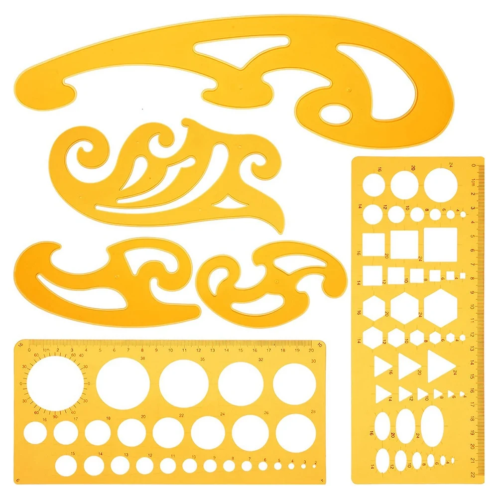 6 шт. трафареты и линейки для рисования