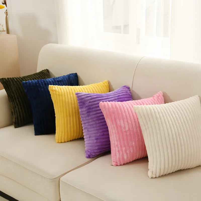 

Large Cushion Cover Supersoft Corduroy Pillow Case Nordic Striped Decorative Pillow Cover for Bed Couch Sofa Spring Home Decor