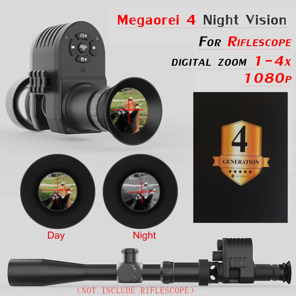 

Megaorei 4 Night Vision Hunting Camera 1080p HD Camcorder Portable Rear Scope Add on Attachment with Built-in 850nm IR Torch