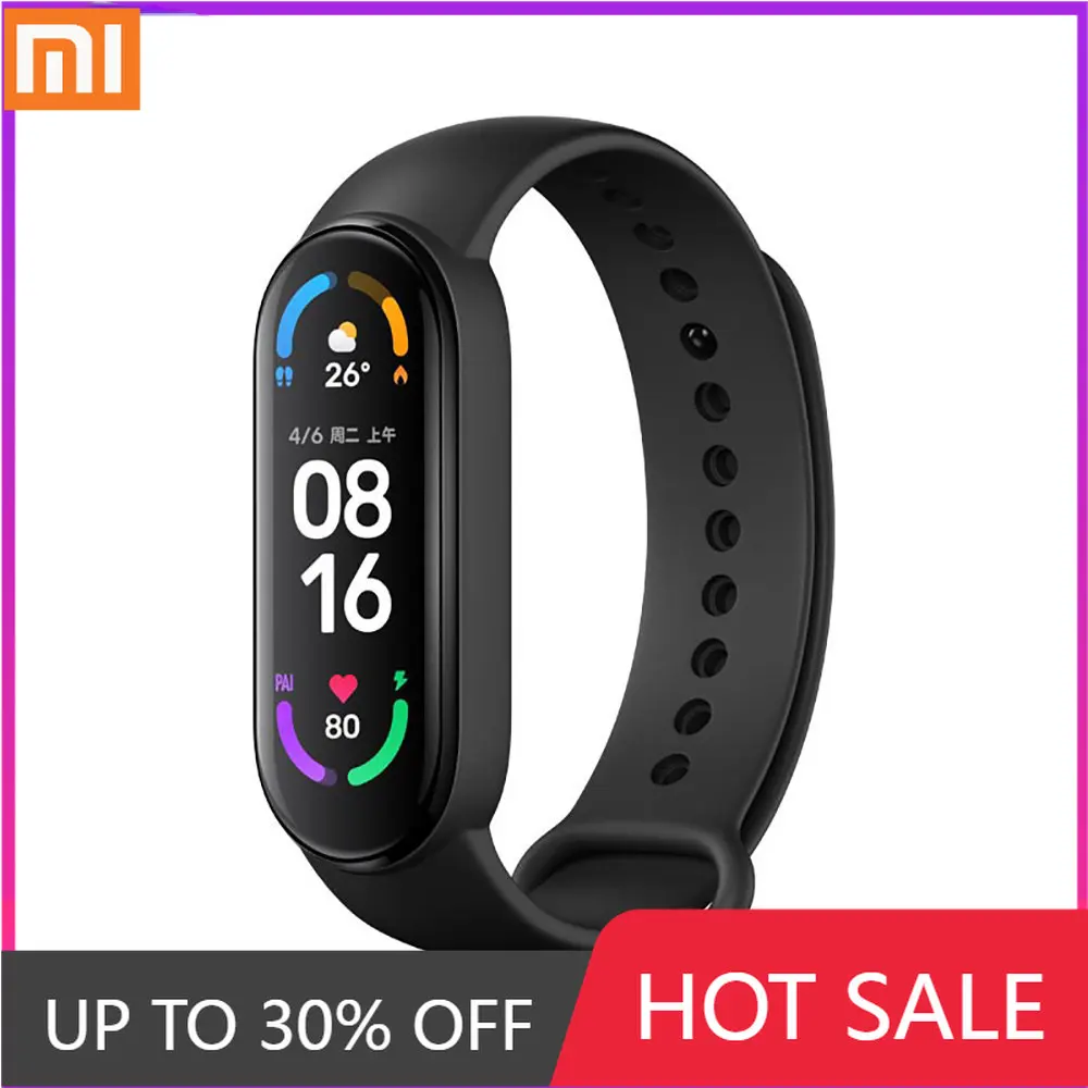 

Xiaomi Mi Band 6 Smart Bracelet AMOLED Retina Screen Blood Oxygen Monitor Fitness Tracker Waterproof Smart Band