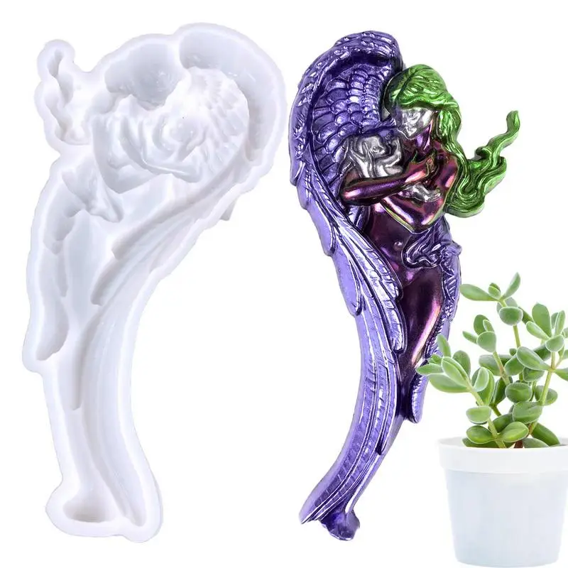 

Angel Epoxy Mold Chocolate Baking Mould Silicone Resin Molds For Candy DIY Resin Casting Mold Angel Wing Newborn Statue Molds