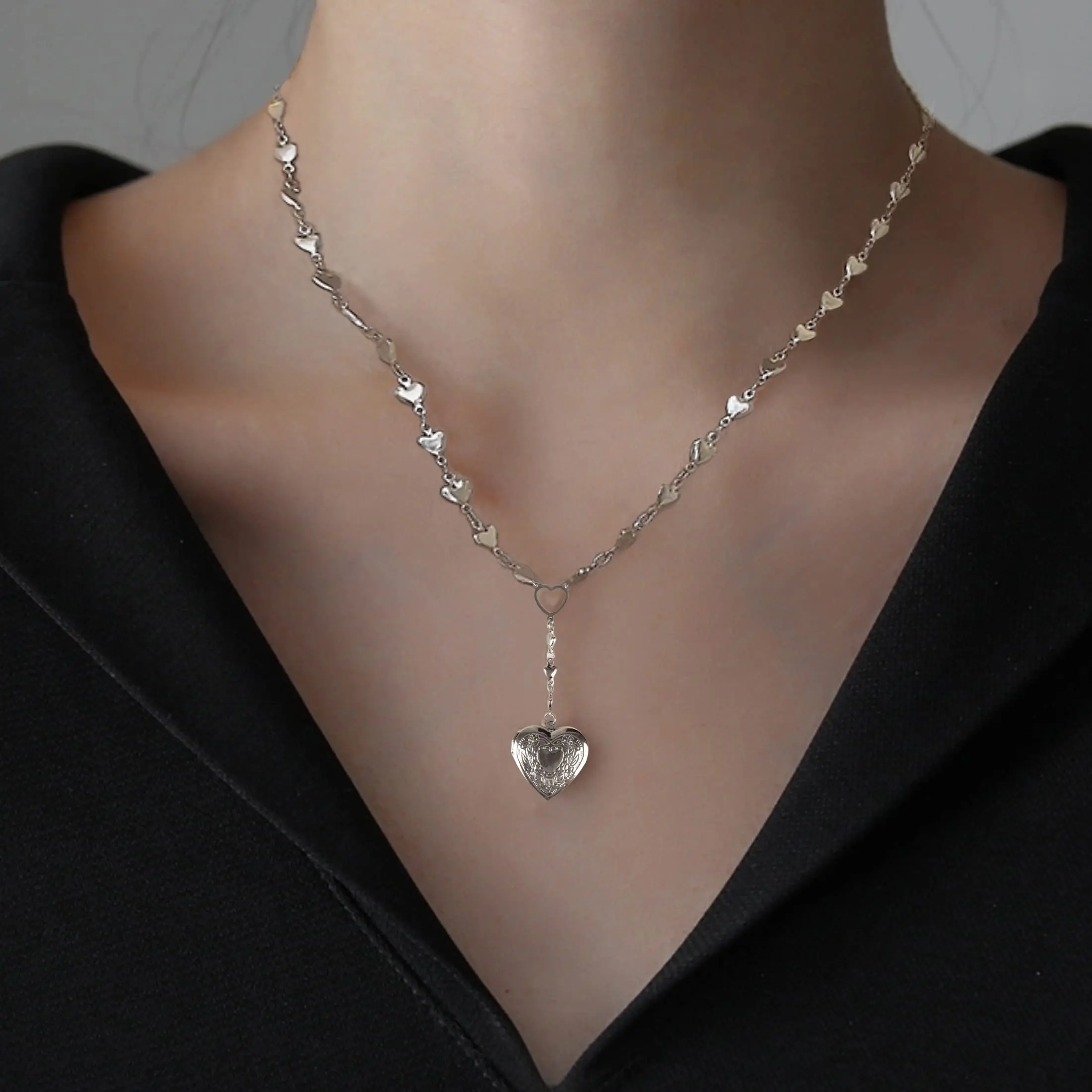 1 шт. персонализированное ожерелье-медальон в форме сердца для девочек ожерелье