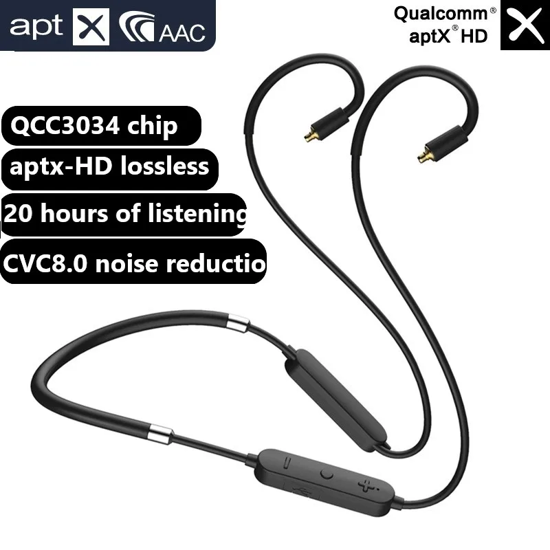 

Aptx HD Bluetooth Headphone Upgrate Cable Mmcx 0.78mm Wireless Cable IE80 IM50 IE40PRO A2DC HiFi Audio Cable for Sennheiser ATH