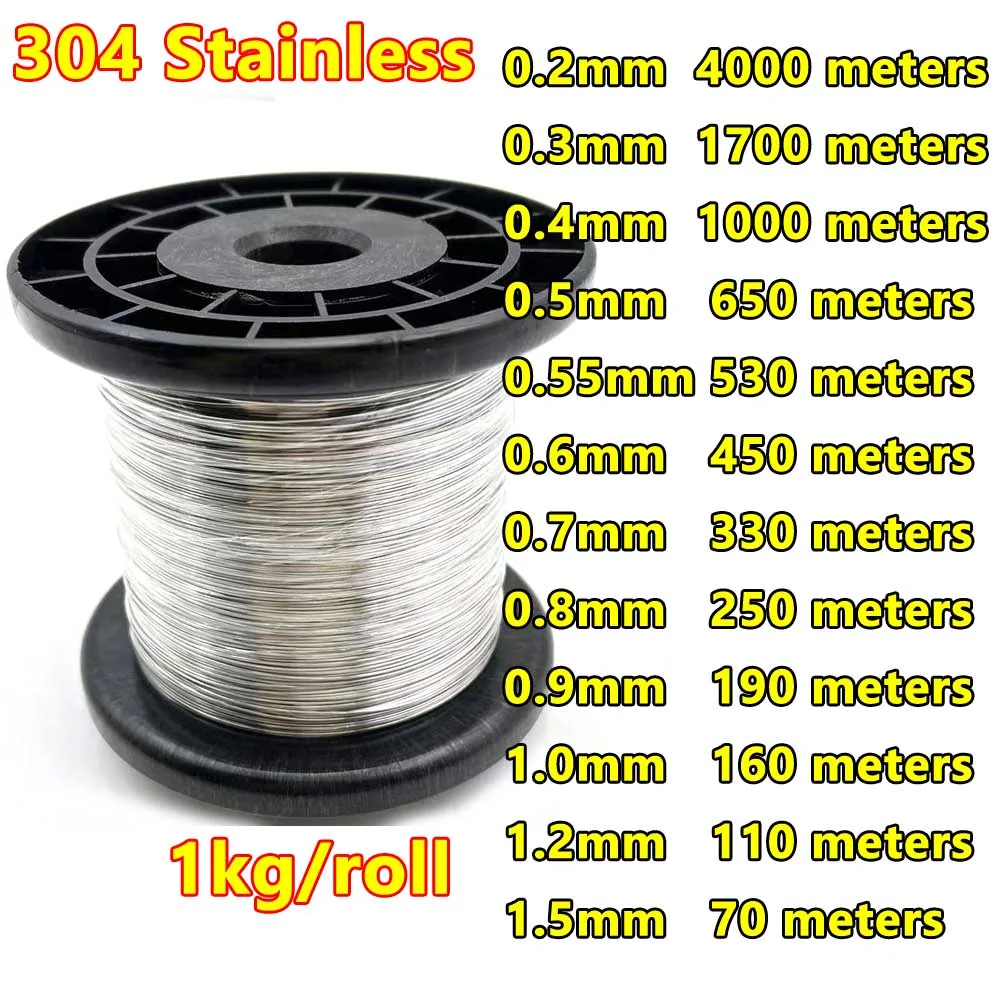 Купи 1kg/roll Soft Steel Wire Diameter0.2 0.3 0.5 0.6 0.8 1.0 1.2 1.5mm 304 Stainless Steel Wire Single Strand Lashing Soft Iron Wire за 841 рублей в магазине AliExpress