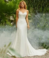 sexy mermaid wedding dresses illusion neck appliques lace sleeveless sweep train bridal gown vestidos de noiva robe mariage