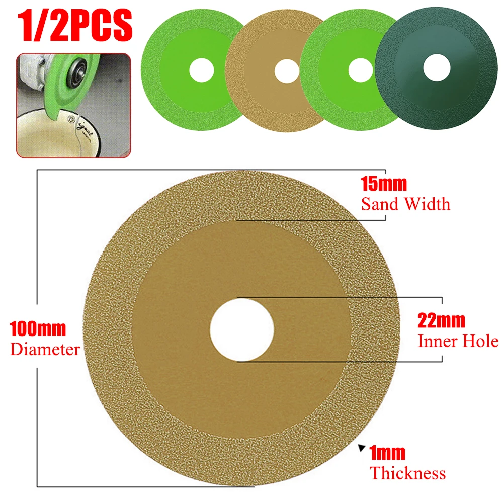 

22mm Glass Cutting Disc 100mm Diamond Marble Saw Blade Ceramic Tile Jade Special Polishing Blade Sharp Brazing Grinding Disc