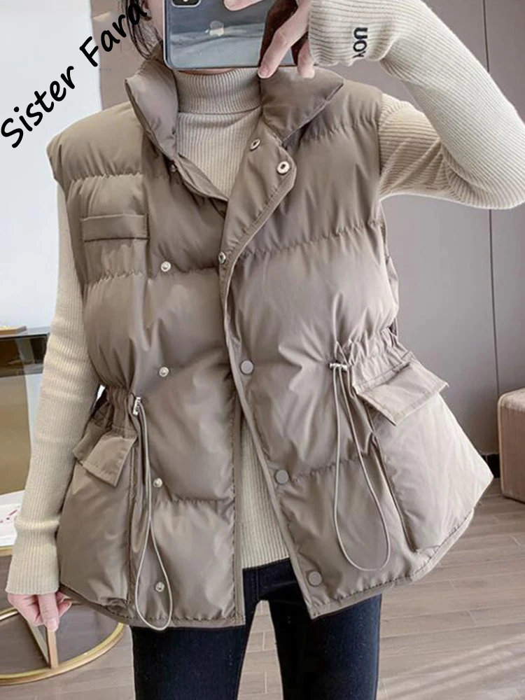 

Женский пуховой жилет Sister Fara с хлопковой подкладкой, теплый зимний плотный жилет, ветрозащитный легкий жилет, женский жилет