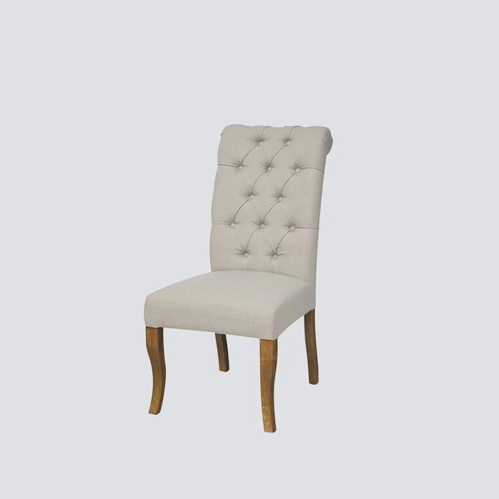 

tufted fabric indoor dinning chair modern design home furniture mood frame legs Rubber Wood Nordic set chair design