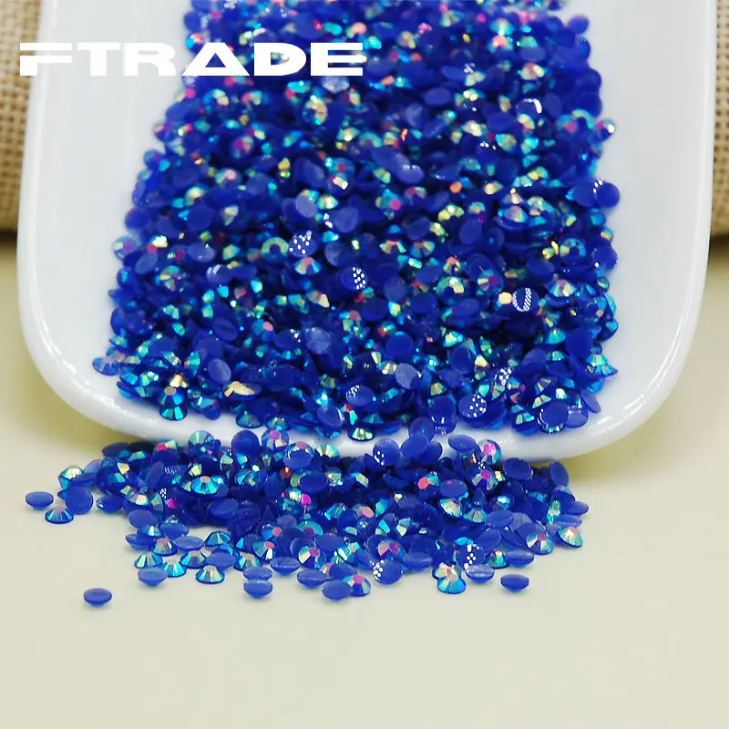 

Разноцветные блестящие стразы для дизайна ногтей 2/3/4 мм с плоской задней поверхностью, желе AB, цветные драгоценные камни для рукоделия, ювел...