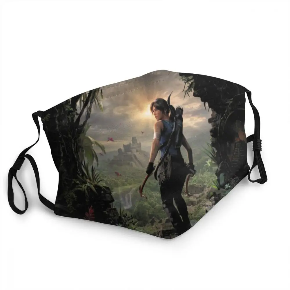 

Non-Disposable Adult Hadow Of The Tomb Raider Mouth Face Mask Lara Croft Dustproof Protection Cover Respirator Mouth Muffle