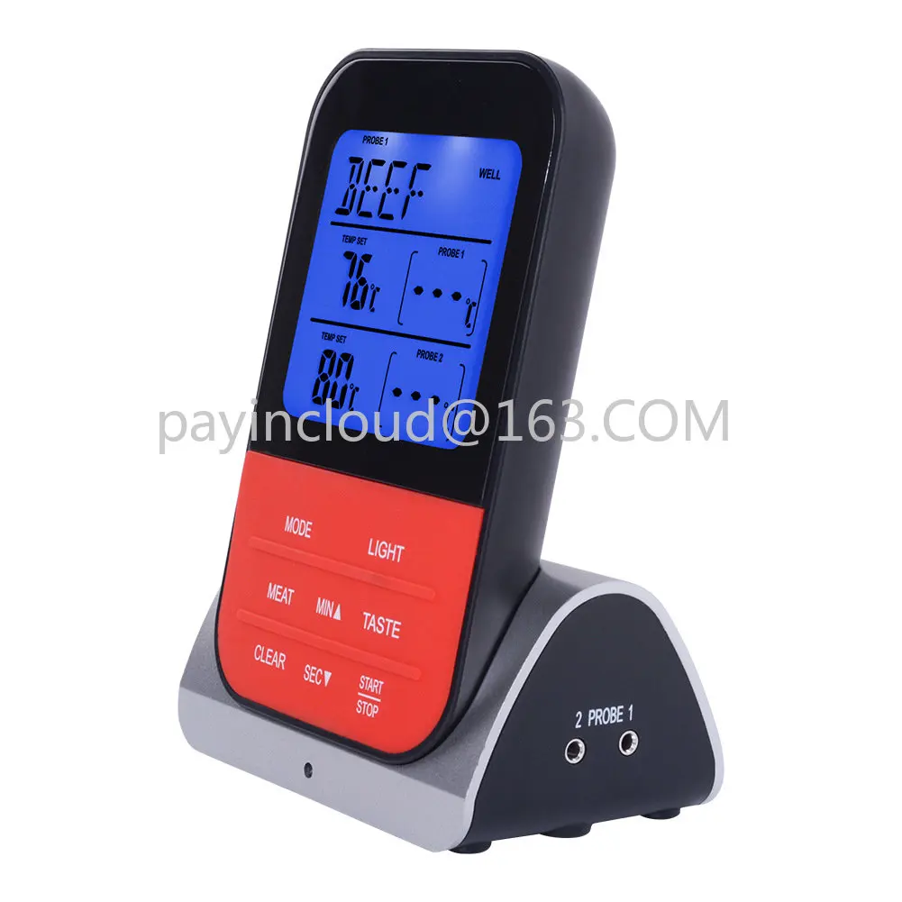 

Digital waterproof wireless barbecue thermometer double probe electronic waterproof thermometer household kitchen food BBQ