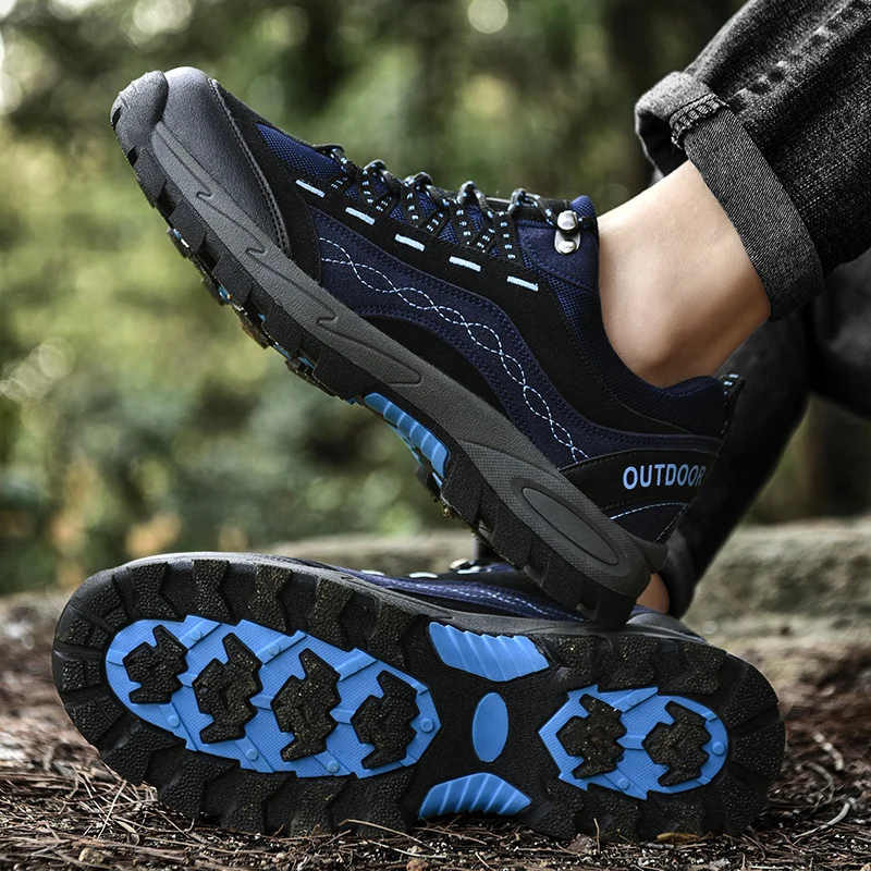 JIEMIAO High Quality Men Hiking Shoes Autumn Winter New Non-slip Mountain Climbing Sneakers Outdoor Camping Shoes Trekking Shoes
