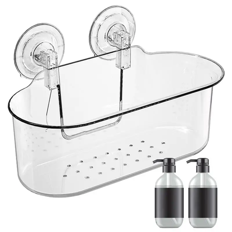 

Bathroom Wall Mount Organizer Punch-free Suction Cup Storage Rack Durable Bathroom Sink Storage Basket Makeup Organizer Rack