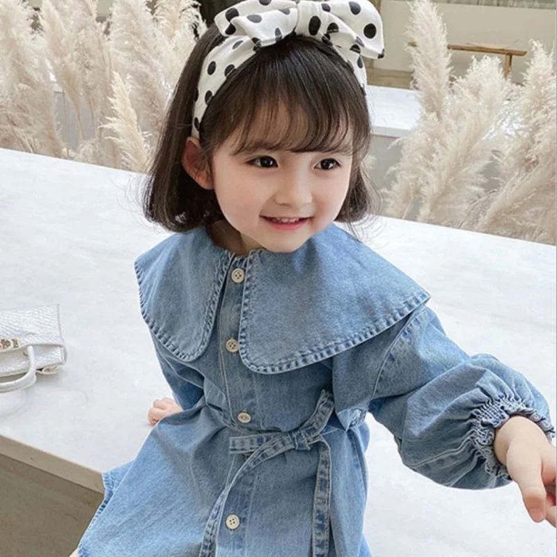 

Girl Dress Kids Skirts Spring Summer Cotton 2022 Blue Jean Flower Girl Dress Party Evening Gown Beach Gift Comfortable Children
