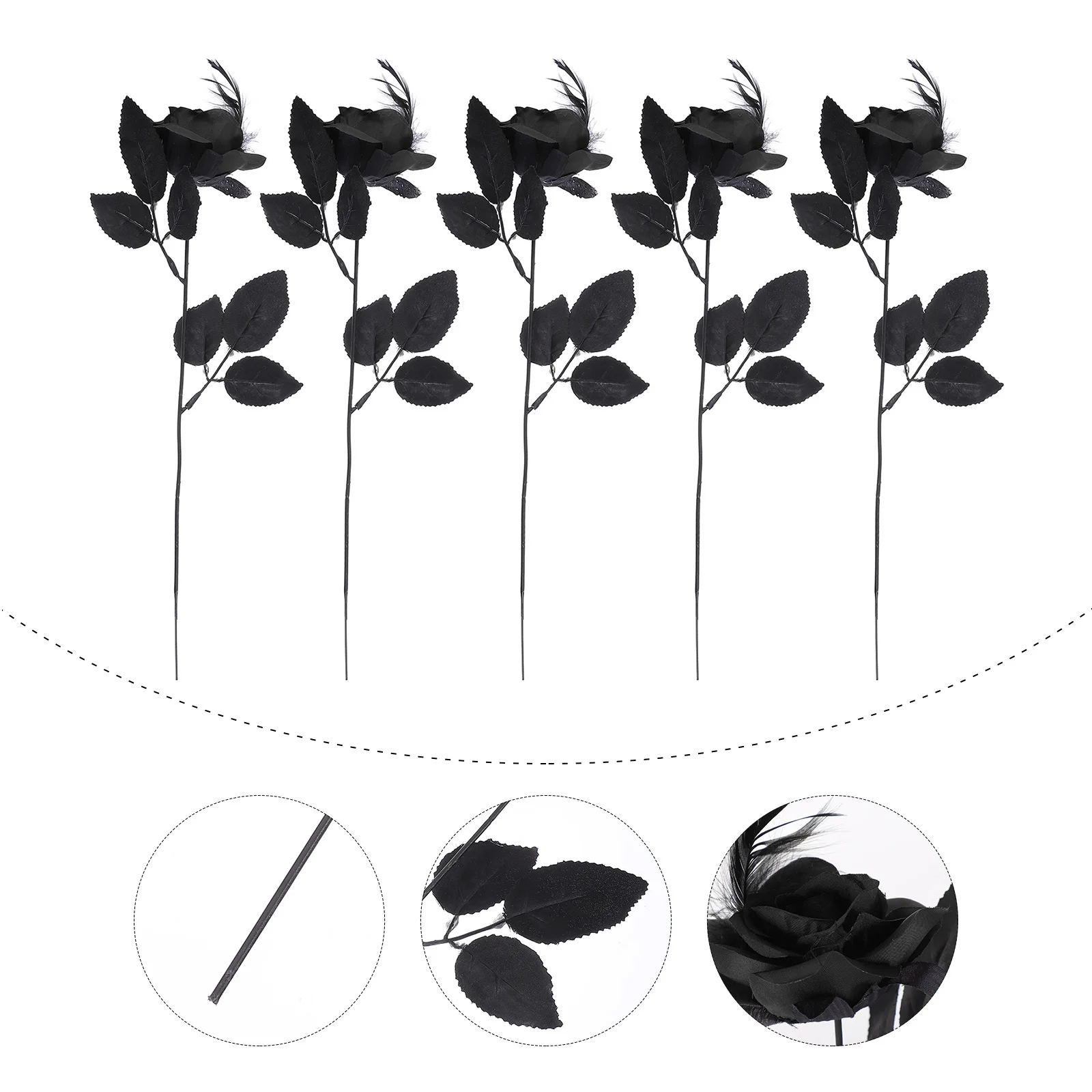 

5pcs Rose Decor Artificial Rose Decor Good Light Safe Nice Silk Flower Artificial Rose Fake Flower for Decor