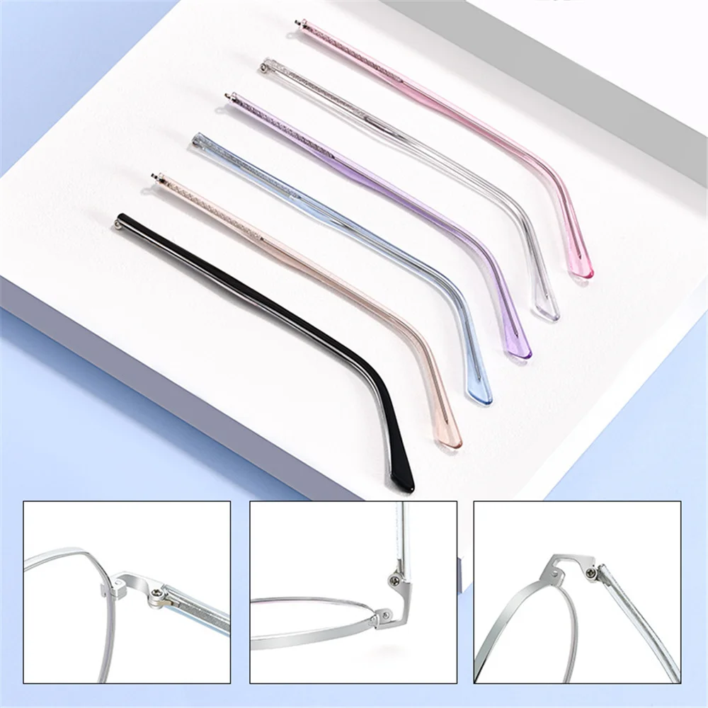 

1 Pair Replacement Temple Plastic Arm Glasses Sunglasses Spectacle Crystal Plain Metal Leg Accessories Hypoallergenic Temples