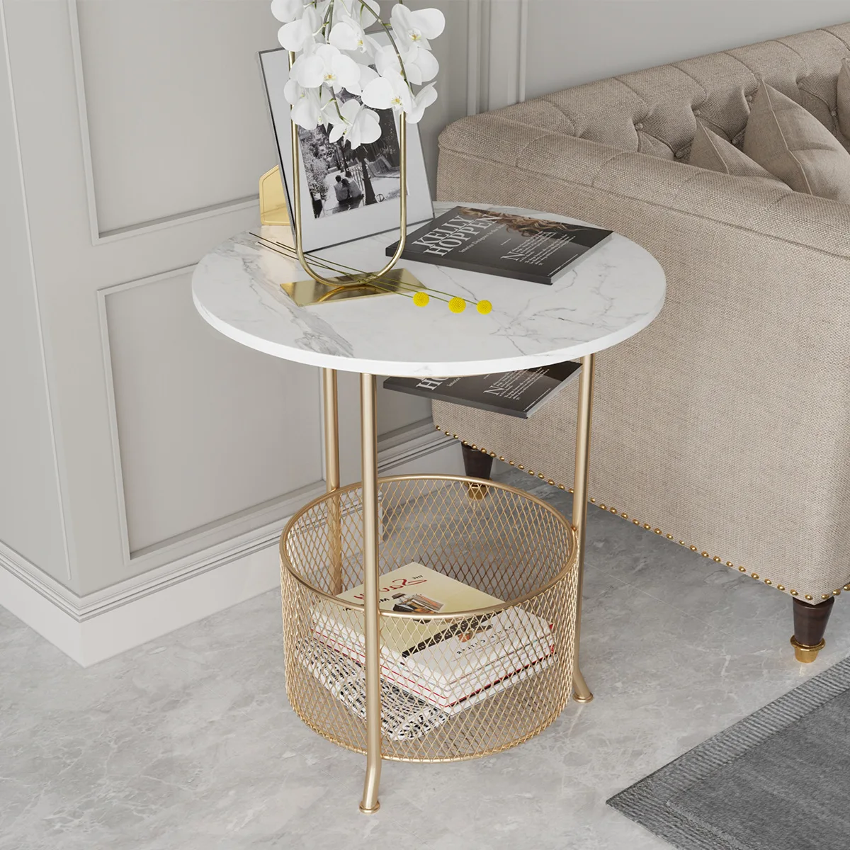 

Sofa Side Table Nordic Sofa Side Table Light Luxury Corner Table Internet Celebrity Small Coffee Table Living Room Side Cabinet