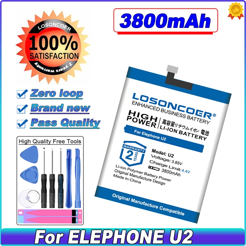 

Аккумулятор LOSONCOER 3800 мАч для ELEPHONE U2 Helio P70