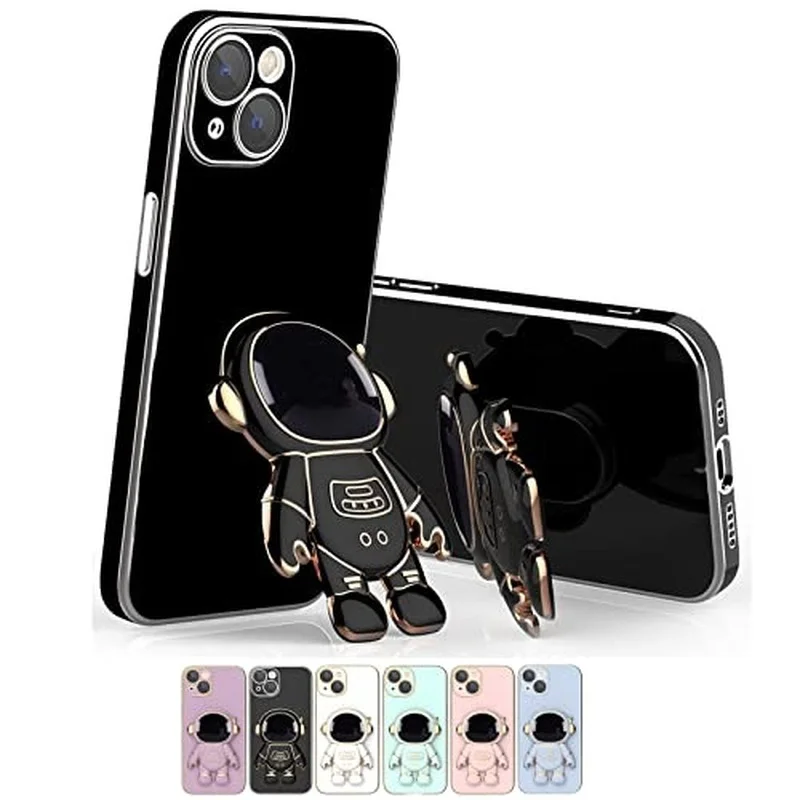 

6D Astronaut Plating Stand Holder Phone Case Astronaut Folding Phone Case For iPhone 14 13 12 Pro Max XS Max XR X Plus