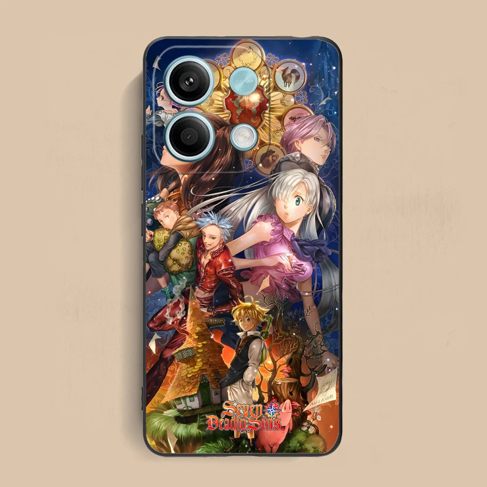 Чехол для телефона Семь смертных грехов Xiaomi Redmi Note 13 12 11 10 9 8 7 6 S A Pro Lite Plus 5G черный