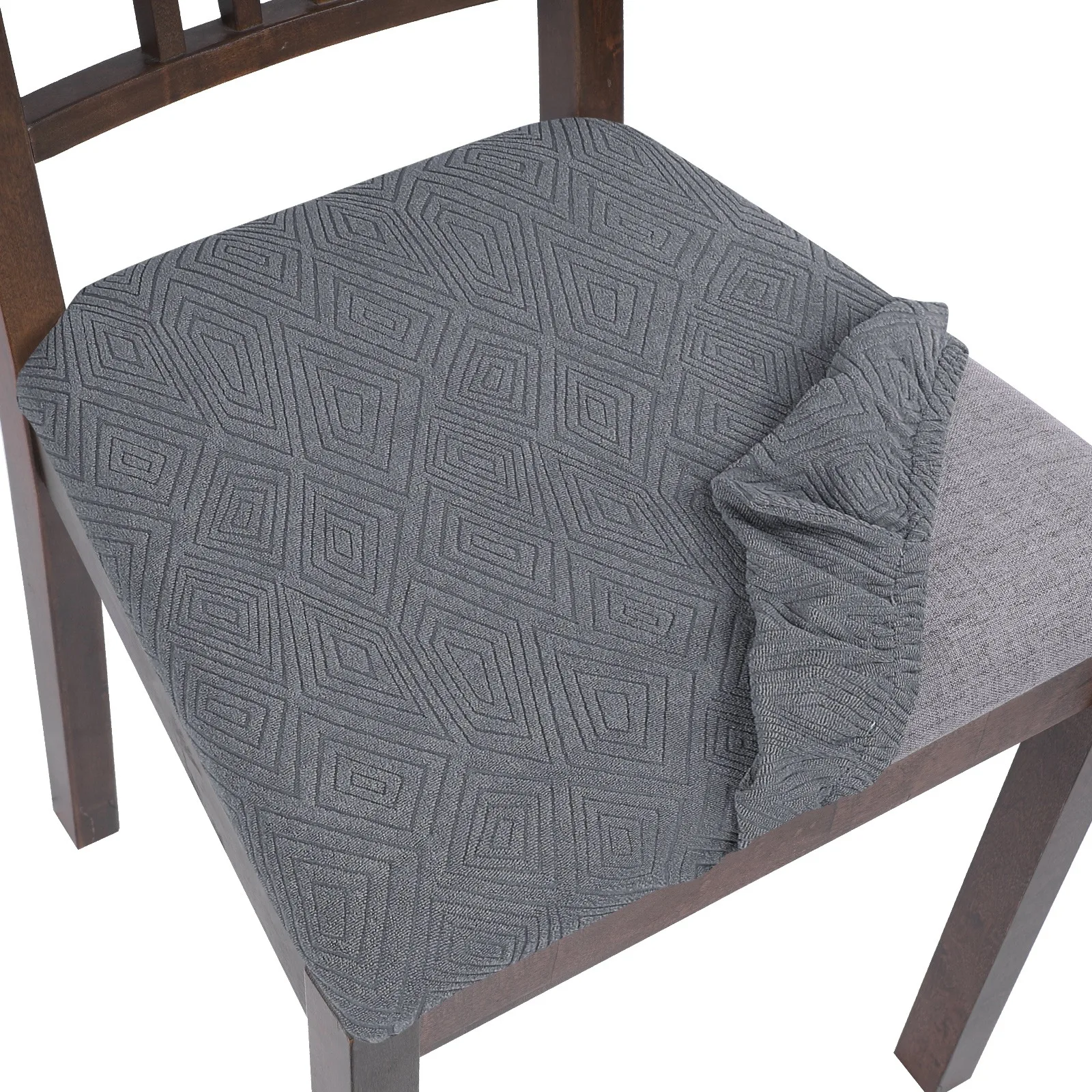 

Jacquard Solid Color Chair Cover Stretch Spandex Slipcovers Chair Seat Covers for Dining Room Kitchen Wedding Banquet Hotel 4pcs