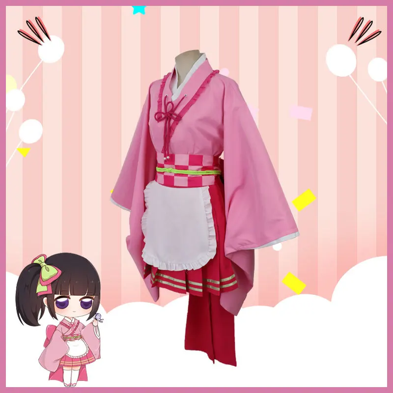 

Anime Demon Slayer Cosplay Costumes Cute Maid Kimetsu no Yaiba Kanao Tsuyuri Kanawo Kimono Outfit Women Halloween Clothes