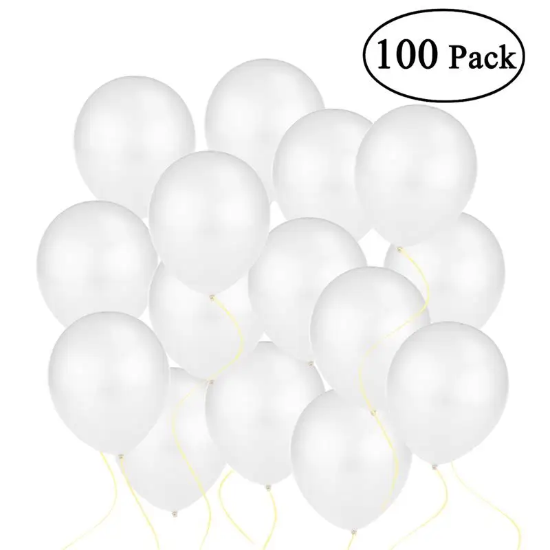 

100pcs 12 Inch Bright Color Latex Metallic Balloons White Air Balloons Wedding Decoration Baby Shower Birthday Party Decor