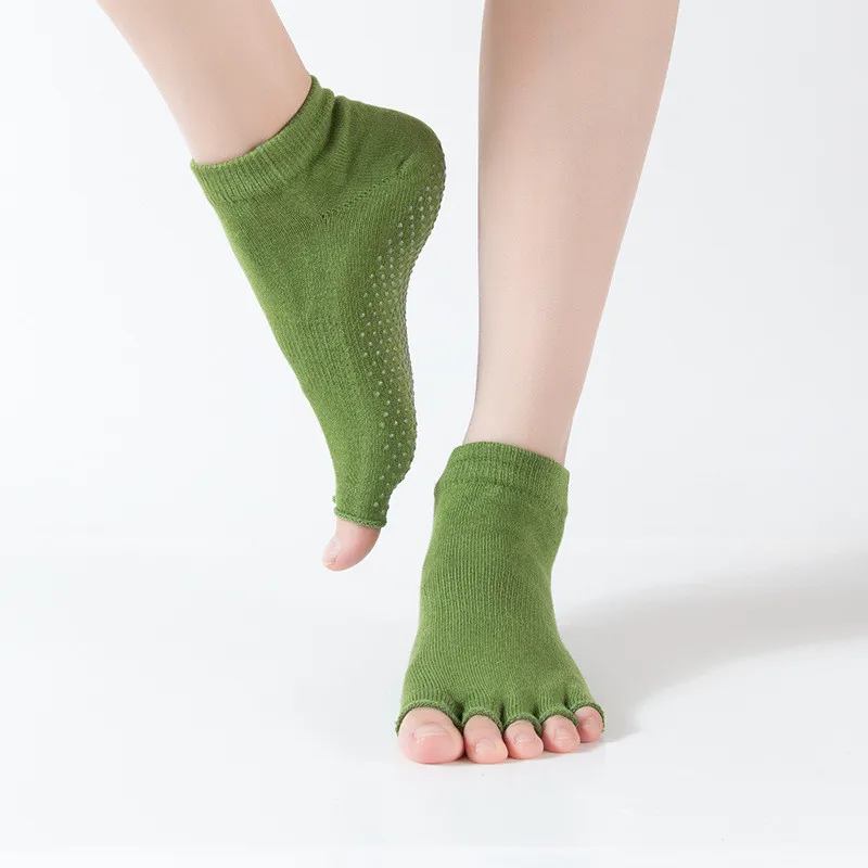 

Новые женские носки для йоги, Нескользящие силиконовые Нескользящие носки с пятью пальцами, носки с 5 пальцами, удобные хлопковые носки для балета, тренажерного зала, фитнеса, спорта